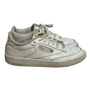 Reebok Club C 85 White Leather Sneakers Women's Size 8 Classic Low Top Casual